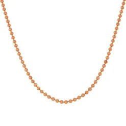 10k Rose Gold 2.3mm Moon Bead Chain Available In Sizes 18"-27"(10k Rose Gold 2 3mm Moon Bead Chain)