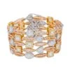 18K GOLD TRICOLOR BANGLE WITH A VARIETY OF DIFFERENT DIAMONDS 29.57 CT(Fancy Tennis Bracelet With Yellow And White Diamonds)