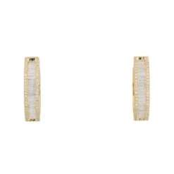 14K GOLD DIAMOND LADIES HOOP EARRINGS 1.18 CTW(14k Gold Diamond Ladies Hoop Earrings 1 18 Ctw)