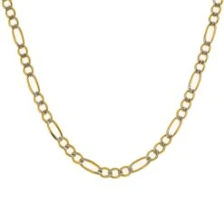 14K GOLD DIAMOND CUT 5MM FIGARO CHAIN(14k Gold Diamond Cut 5mm Figaro Chain)
