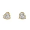 10K GOLD BAGUETTE DIAMOND HEART EARRINGS 0.73 CTW(10k Gold Baguette Diamond Heart Earrings 0 73 Ctw)