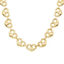10K GOLD 16.36MM HOLLOW PUFFED HEART SHAPE CHAIN(10k Gold 16 36mm Hollow Puffed Heart Shape Chain)