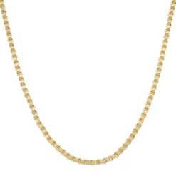 10K GOLD 3.32MM HOLLOW BOX BYZANTINE CHAIN(10k Gold 3 32mm Hollow Box Byzantine Chain)