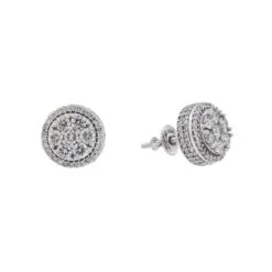 10K GOLD ROUND DIAMOND CLUSTER EARRINGS 1.41 CTW(10k Gold Round Diamond Cluster Earrings 1 41 Ctw)