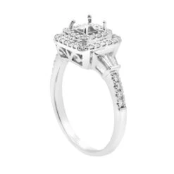 18K White Semi Mount Gold Round Diamond Ring(18k White Semi Mount Gold Round Shaped Ring 3)