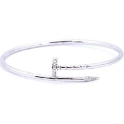 18K GOLD BRACELET 0.20 CT DIAMONDS(18k Yellow Gold Nail Bracelet With 20 Ct Diamonds)