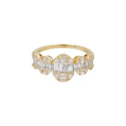 14K GOLD BAGUETTE AND ROUND DIAMOND RING 1.00 CT(14k Gold Baguette And Round Diamond Ring 1 00 Ct)