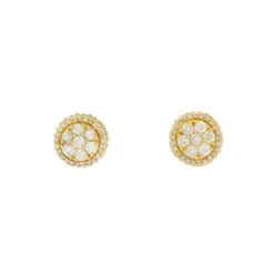 10K GOLD ROUND DIAMOND CLUSTER EARRINGS 0.93 CTW(10k Gold Round Diamond Cluster Earrings 0 93 Ctw 1)