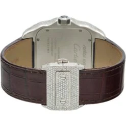 Cartier Santos 100 W20073X8 41MM Rose Gold Diamond Dial With 11.35 CT Diamonds(Cartier Santos 100 W20073x8 41mm Rose Gold Diamond Dial With 11 35 Ct Diamonds) -OMI Jewelry Shop 0E8A4150