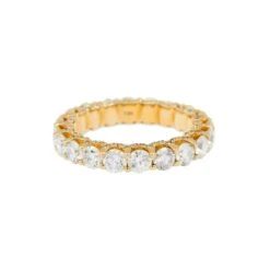 14K GOLD ROUND DIAMOND WEDDING BAND 5.40 CT(14k Gold Round Diamond Wedding Band 5 40 Ct)