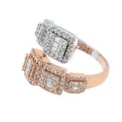 14K GOLD BAGUETTE CLUSTER DIAMOND TWO TONE RING 1.82 CT(14k Gold Baguette Cluster Diamond Double Square Shape Ring 1 82 Ct) -OMI Jewelry Shop 0E8A5499 896a7f08 2d46 4e99 a502 b82fc0609103