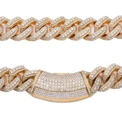 1.1 Kilo 14K YELLOW GOLD 26"/22MM CUBAN CHAIN WITH 105.18 CT DIAMONDS(14k Yellow Gold Cuban Chain With 105 18 Ct Diamonds) -OMI Jewelry Shop 0E8A6604