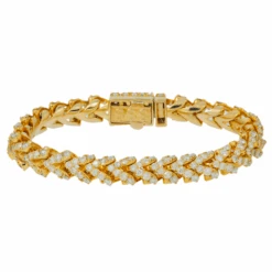 10K GOLD 10MM ROUND DIAMONDS MILLENNIUM FRANCO LINK BRACELET 13.00 CT(10k Gold 10mm Round Diamonds Millennium Franco Link Bracelet 13 00 Ct)