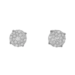 10K GOLD ROUND DIAMOND CLUSTER EARRINGS 1.07 CTW(10k Gold Round Diamond Cluster Earrings 1 07 Ctw)