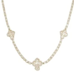 10K GOLD BAGUETTE AND ROUND DIAMOND CROSS CHAIN 7.50 CT(10k Gold Baguette And Round Diamond Cross Chain 7 50 Ct)