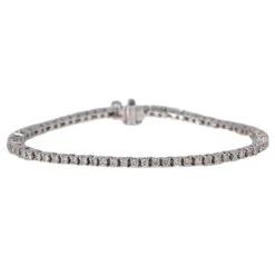 14K WHITE GOLD TENNIS BRACELET WITH 1.79 CT DIAMONDS(14k White Gold Unisex Bracelet With 1 79 Ct Diamonds)