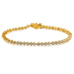 14K YELLOW GOLD LADIES BRACELET WITH 2.60 CT DIAMONDS(14k Yellow Gold Ladies Bracelet With 2 60 Ct Diamonds)