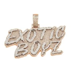 14K WHITE/ROSE GOLD UNISEXPENDANT WITH 7 CT DIAMONDS(14k White Rose Gold Unisex Pendant With 7 Ct Diamonds)