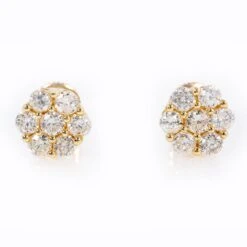 14K Yellow Gold Unisex Earrings With 0.79 CT Diamond(14k Yellow Gold Ladies Earrings With 0 79 Ct Diamond)