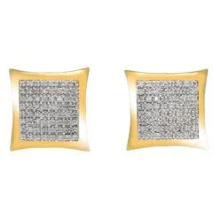 10K GOLD DIAMOND KITE DOME EARRINGS 0.40 CT(10k Gold Kite Dome Earrings 0 40 Ct)