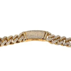 14K Yellow Gold Iced Out Diamond Cuban Link Chain | 36.35 Carats | 17.5 Mm Width | 24 Inch Length(14k Yellow Gold 24 Mens Necklace With 36 35 Ct Diamonds) -OMI Jewelry Shop 0E8A9837