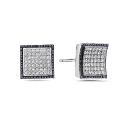 14K White Gold Ladies Earrings With Round Shaped Diamonds(14k White Gold Ladies Earrings With 2 20 Ct Diamonds)