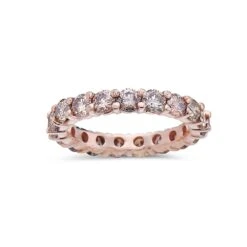 Ladies 14K Rose Gold With 2.50 CT Diamonds Wedding Band(Ladies Diamond 2 50 Ct Wedding Band)