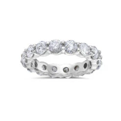 Ladies 18k White Gold With 3.75 CT Diamonds Wedding Band(Ladies Diamond 3 75 Ct Wedding Band)