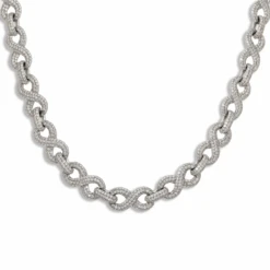 10K GOLD 11MM DIAMOND INFINITY ROLO LINK CHAIN 29.95 CT(10k Gold 11mm Diamond Infinity Rolo Link Chain 29 95 Ct)