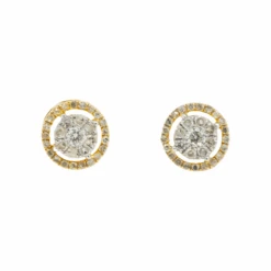 14K GOLD ROUND DIAMOND HALO EARRINGS 0.40 CTW(14k Gold Round Diamond Halo Earrings 0 40 Ctw)