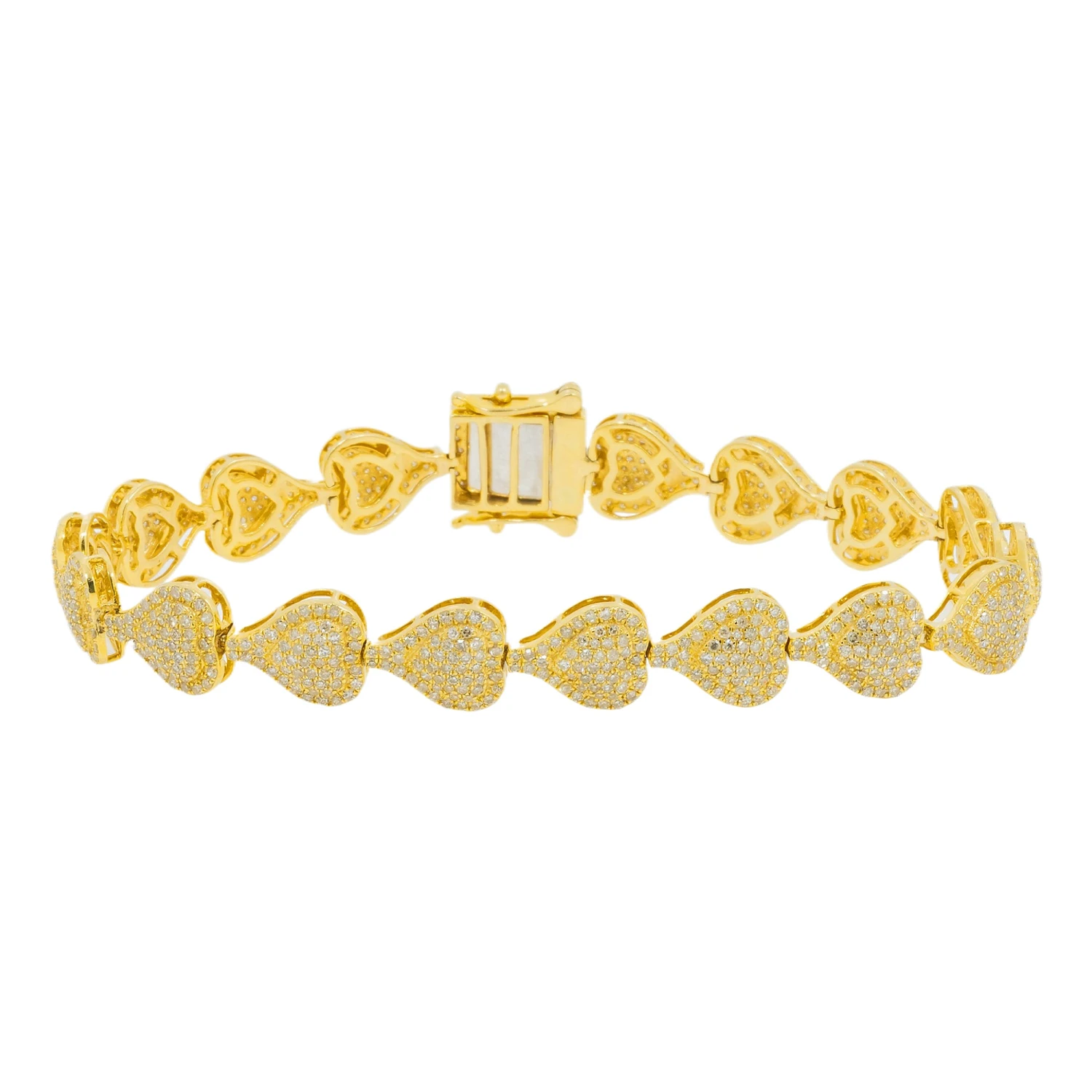 10K GOLD DIAMOND SIDEWAYS HEART CHAIN BRACELET 4.06 CT(10k Gold Diamond Sideways Heart Chain Bracelet 4 06 Ct) 3 10K GOLD DIAMOND SIDEWAYS HEART CHAIN BRACELET 4.06 CT(10k Gold Diamond Sideways Heart Chain Bracelet 4 06 Ct)