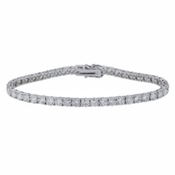 14K GOLD ROUND DIAMONDS TENNIS BRACELET 5.5 CT(14k Gold Round Diamonds Tennis Bracelet 12 41 Ct)